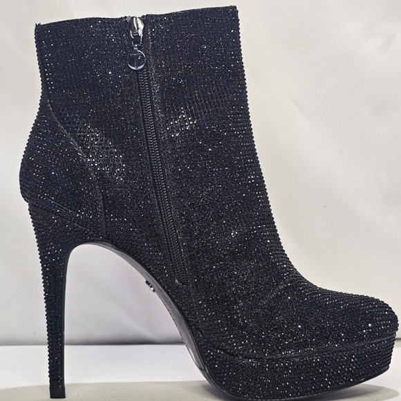 Thalia Sodi Women's Chiara Platform Dress Booties Size 10 Black Glitter NWT - Picture 3 of 8